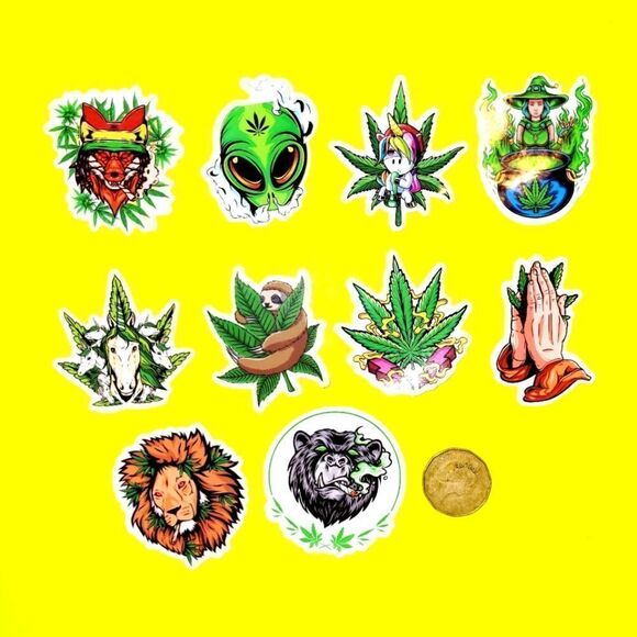 3/$20 Brand New 10x Leafs Funny Graphic Waterproof Stickers #8 - Picture 1 of 1